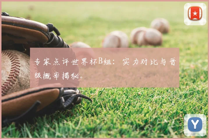 专家点评世界杯B组:实力对比与晋级概率揭秘。